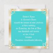 高級金ゴールド結婚フレームの写真招待状 招待状 (裏面)