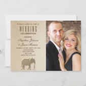 高級金ゴールド結婚写真 招待状 (正面)