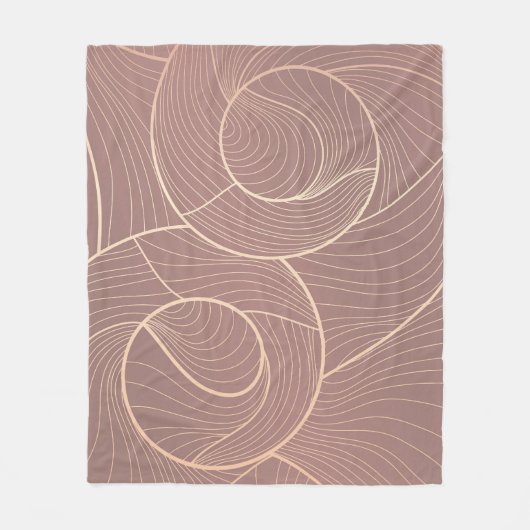 高級金ゴールド線パターンの背景 フリースブランケット (正面)