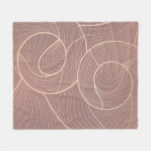 高級金ゴールド線パターンの背景 フリースブランケット (正面(横))