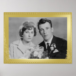高級金ゴールド縁どフレームカスタムフォトポスター ポスター