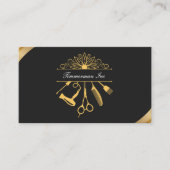 高級金ゴールド美容師エレガントサロンブランディング 名刺 (正面)