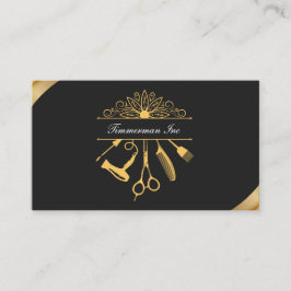 高級金ゴールド美容師エレガントサロンブランディング 名刺