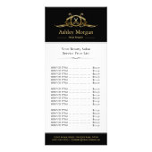 高級金ゴールド美容師美しいサロン価格表 ラックカード (正面)