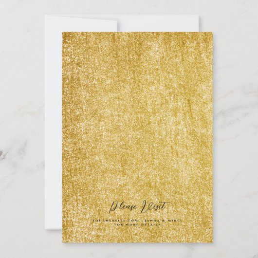 高級金ゴールド花模様抽象芸術ゴールデンフォイル結婚ズ 招待状 (裏面)