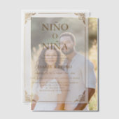 高級金ゴールド華美クリームセスペインのルダー ベラム紙招待状 (オフセット (カップル))