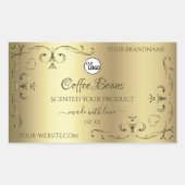 高級金ゴールド華美コーナー製品ラベルとロゴ 長方形シール (正面)