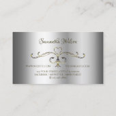 高級金ゴールド華美コーナー追加ロゴエレガントシルバー 名刺 (裏面)