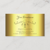 高級金ゴールド華美コー縁どナーとイニシャル 名刺 (裏面)