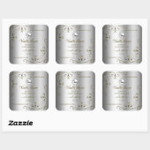 高級金ゴールド華美シルバー製品ラベル（ロゴ付き） スクエアシール (シート)