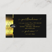 高級金ゴールド華美ブラック縁どジュエリーとロゴ 名刺 (裏面)