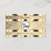 高級金ゴールド蓄光グリッタースター追加ロゴゴールデン 名刺 (正面)