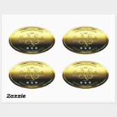 高級金ゴールド製品ラベルジュエリーモノグラムロゴ 楕円形シール (シート)