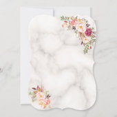 高級金ゴールド赤面ピンクフローラマーブル結婚ズ 招待状 (裏面)