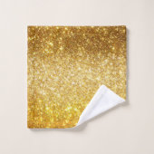 高級金ゴールド金ゴールドグリッター バスタオルセット (ウォッシュタオル)