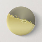 高級金ゴールド金ゴールド&シルバーの装飾品，モノグラム， 缶バッジ (正面)