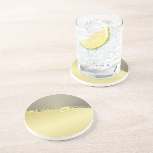 高級金ゴールド金ゴールド&シルバーの装飾, Monogram コースター (側面)