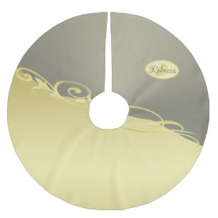 高級金ゴールド金ゴールド&シルバーの装飾， Monogram ブラッシュドポリエステルツリースカート