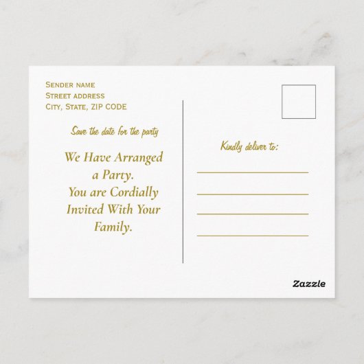 高級金ゴールド金ゴールド&シルバーの装飾， Monogram ポストカード (裏面)