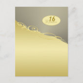 高級金ゴールド金ゴールド&シルバーの装飾， Monogram ポストカード (正面)