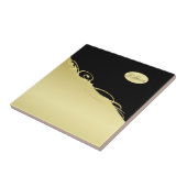 高級金ゴールド金ゴールド&ブラック、モノグラム タイル (側面)