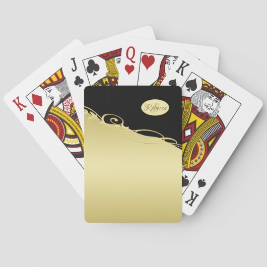 高級金ゴールド金ゴールド&ブラック、モノグラム トランプ (裏面)