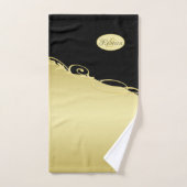 高級金ゴールド金ゴールド&ブラック、モノグラム バスタオルセット (ハンドタオル)