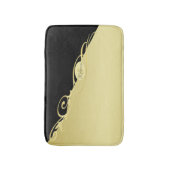 高級金ゴールド金ゴールド&ブラック、モノグラム バスマット (正面縦)