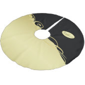 高級金ゴールド金ゴールド&ブラック、モノグラム ブラッシュドポリエステルツリースカート (アングル)