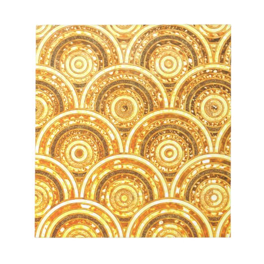 高級金ゴールド金属箔グリッタードットサークル ノートパッド (正面)