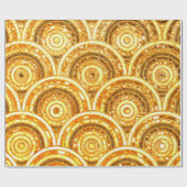 高級金ゴールド金属箔グリッタードットサークル ラッピングペーパー (フラット)