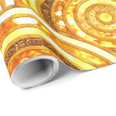 高級金ゴールド金属箔グリッタードットサークル ラッピングペーパー (ロールコーナー)