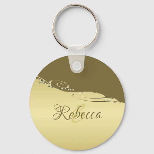 高級金ゴールド金属製軍隊金ゴールド キーホルダー (正面)