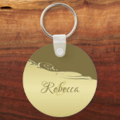 高級金ゴールド金属製軍隊金ゴールド キーホルダー (正面)