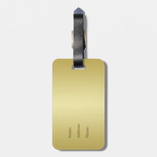 高級金ゴールド金属製軍隊金ゴールド ラゲッジタグ (裏面縦)