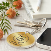 高級金ゴールド金属 キーホルダー (正面右)