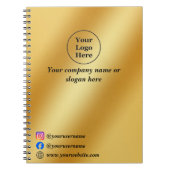 高級金ゴールド金属 ノートブック (正面)