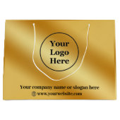 高級金ゴールド金属 ラージペーパーバッグ (正面)