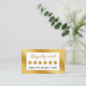 高級金ゴールド金属 ロイヤリティカード (スタンド正面)