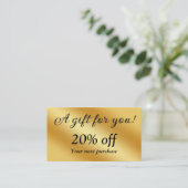 高級金ゴールド金属 割引カード (スタンド正面)