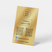 高級金ゴールド金属 台座サイン (正面)