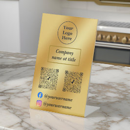 高級金ゴールド金属 台座サイン