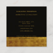 高級金ゴールド&ブラックQRコードソーシャルメディア スクエア名刺 (裏面)