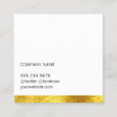 高級金ゴールド |マネキン |ファッションデザイナ スクエア名刺 (裏面)