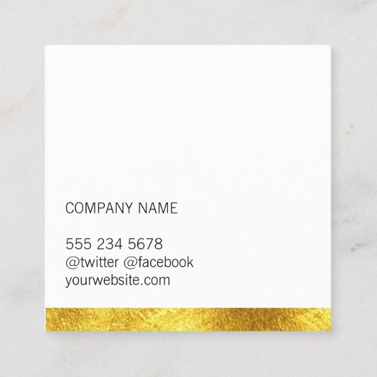 高級金ゴールド |マネキン |ファッションデザイナ スクエア名刺 (裏面)