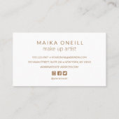 高級金ゴールド《写真》ぼけ味グリッターソーシャルメディア 名刺 (裏面)