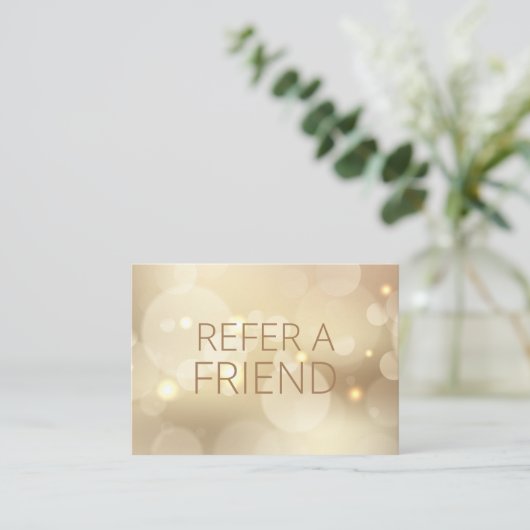 高級金ゴールド《写真》ぼけ味サロンスパ顧客 紹介カード (スタンド正面)