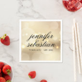 高級金ゴールド《写真》ぼけ味結婚ズモノグラム スタンダードカクテルナプキン (インサイチュ)