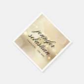 高級金ゴールド《写真》ぼけ味結婚ズモノグラム スタンダードカクテルナプキン (角)