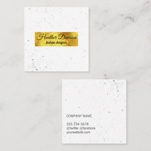 高級金ゴールド(斑点) スクエア名刺 (正面/裏面)